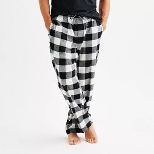 Sonoma Black and White Checkered Sweatpants